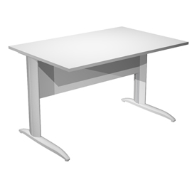 Scrivania lineare Easy - 140 x 80 x 72 cm - Bianco/grigio alluminio - Artexport