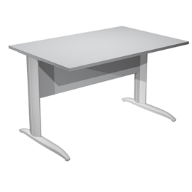 Scrivania lineare Easy - 120 x 80 x 72 cm - Grigio/grigio alluminio - Artexport