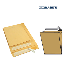 Busta a sacco Mailpack - soffietti laterali - fondo preformato - strip adesivo - 23 x 33 x 4 cm - 100 gr - avana - Blasetti - conf. 10 pezzi