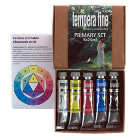 Tempera fine Primary Set - 20 ml - colori primari (nero