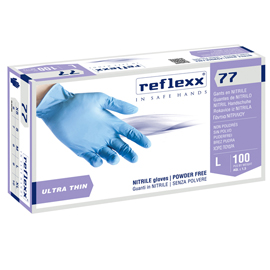Guanti in nitrile R77 - tg L - azzurro - Reflexx - conf. 100 pezzi