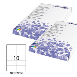 Etichette adesive - in carta - permanenti - 105 x 59 mm - 10 et/fg - 100 fogli - bianco - Starline