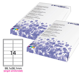 Etichette adesive - in carta - angoli arrotondati - permanenti - 99