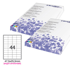 Etichette adesive - in carta - angoli arrotondati - permanenti - 47
