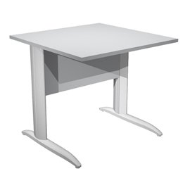 Scrivania lineare Easy - 80 x 80 x 72 cm - Grigio/grigio alluminio - Artexport