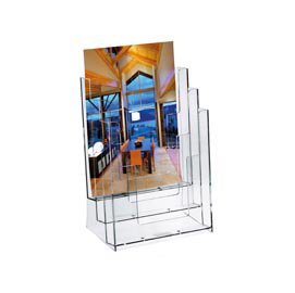 Portadepliant - plasticca trasparente - 23x33x14 cm - Lebez