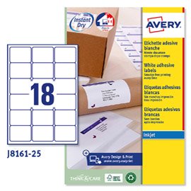 Etichette adesive J8161 - in carta - angoli arrotondati - inkjet - permanenti - 63