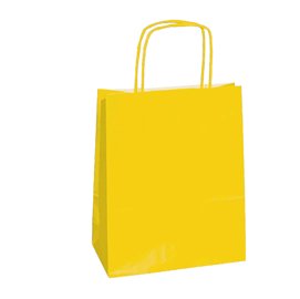 Shopper Twisted - maniglie cordino - 45 x 15 x 50 cm - carta kraft - giallo - Mainetti Bags - conf. 25 pezzi