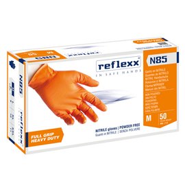 Guanti in nitrile N85 - ultra resistenti - tg M - arancione - Reflexx - conf. 50 pezzi