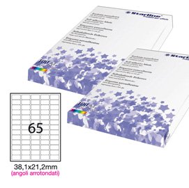 Etichette adesive - in carta - angoli arrotondati - permanenti - 38