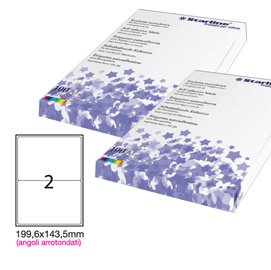 Etichette adesive - in carta - angoli arrotondati - permanenti - 199