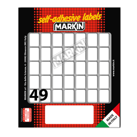 Etichette adesive - in carta - permanenti - 19 x 14 mm - 49 et/fg - 10 fogli - bianco - Markin