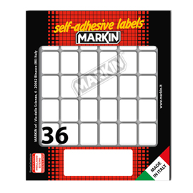 Etichette adesive - in carta - permanenti - 22 x 17 mm - 36 et/fg - 10 fogli - bianco - Markin