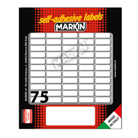 Etichette adesive - in carta - permanenti - 21 x 8 mm - 75 et/fg - 10 fogli - bianco - Markin