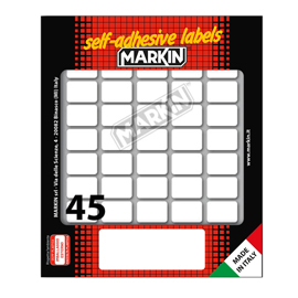 Etichette adesive - in carta - permanenti - 21 x 14 mm - 45 et/fg - 10 fogli - bianco - Markin