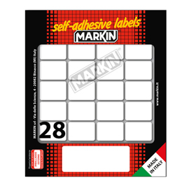 Etichette adesive - in carta - permanenti - 27 x 19 mm - 28 et/fg - 10 fogli - bianco - Markin