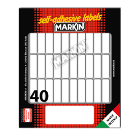 Etichette adesive - in carta - permanenti - 34 x 10 mm - 40 et/fg - 10 fogli - bianco - Markin