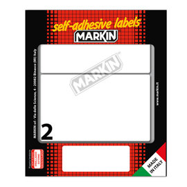 Etichette adesive - in carta - permanenti - 115 x 70 mm - 2 et/fg - 10 fogli - bianco - Markin