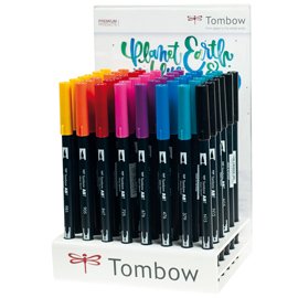 Pennarelli Tombow ABT Dual Brush - 8 colori assortiti - Koh-I-Noor - expo 48 pezzi