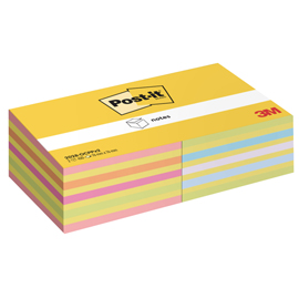 Blocco foglietti Post it  Cubo - 2028-0CPPX2 - 76  x 76 mm - colori assortiti neon/pastel - 450 fogli - Post it  - conf. 2 blocchi