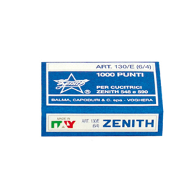 Punti 130/E - 6/4 - acciaio naturale - metallo - Zenith - conf. 1000 punti