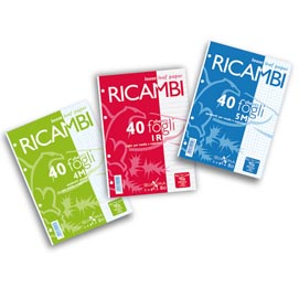 Ricambi forati Quaxima - A4 - 1 rigo - 80 gr - 40 fogli - Pigna