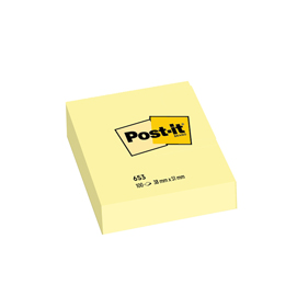 Blocco foglietti - 653 - 38 x 51 mm - giallo Canary - 100 fogli - Post it