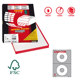 Etichette adesive A/461 - in carta - permanenti - diametro CD 114