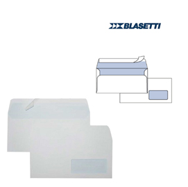 Busta Eco Strip Laser FSC - con finestra - adatta a stampa laser - 11 x23 cm - 90 gr - bianco - Blasetti - conf. 500 pezzi