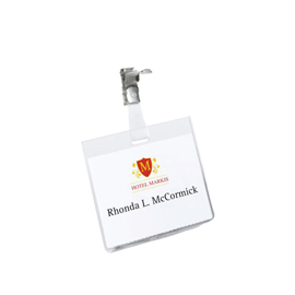 Portabadge - clip in metallo - 6 x 9 cm - PVC - Durable - conf. 5 pezzi