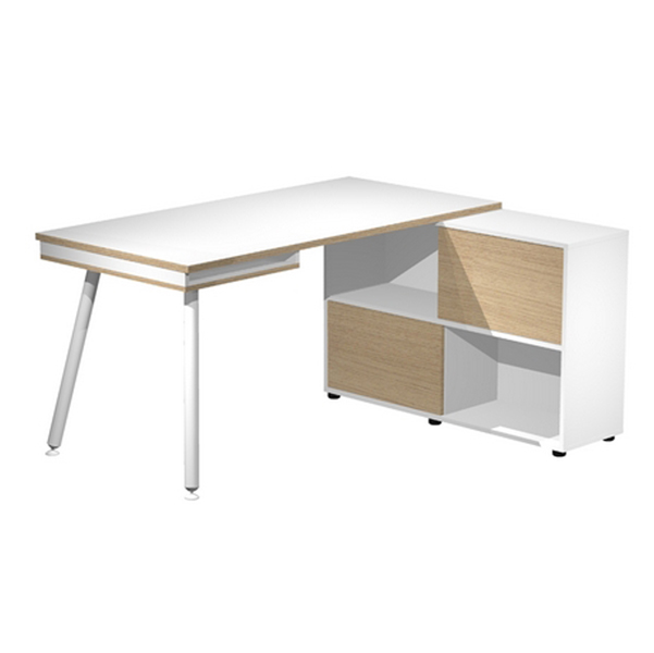 Workstation Midi - gambe in metallo - 130 x 120 x H 81