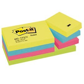 Blocco foglietti Colori Energy - 653-TFEN - 38 x 51 mm - 72 gr - colori assortiti - 100 fogli - Post it