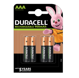 Pila ricaricabili Mini Stilo AAA - Precharged - 900mah - Duracell - blister 4 pezzi