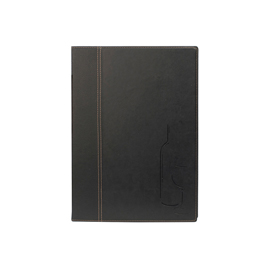 Carta dei vini Trendy - 1 inserto doppio incluso - A4 - 24 x 34 cm - nero - Securit