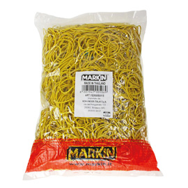 Elastici - diametro 2 cm - 1 kg - gomma - giallo - Markin