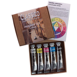 Colori a olio extrafini Primary Set - 20 ml - colori primari (nero