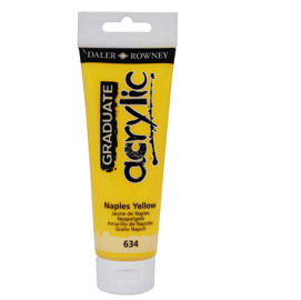 Colore acrilico fine Graduate - 120 ml - giallo Napoli - Daler Rowney