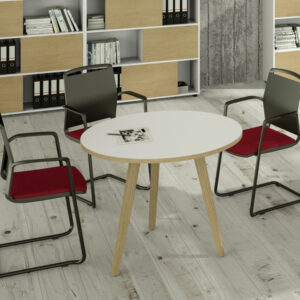 Tavolo riunione tondo Woody - diametro 80 cm - rovere / bianco - Artexport