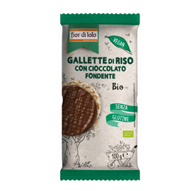 Gallette di riso - con cioccolato fondente - 100 gr - Fior di Loto