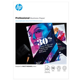 Hp - Confezione da 150 fogli carta originale professionale lucida HP per getto d'inchiostro A3 - 7MV84A