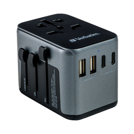 Verbatim - Adattatore da viaggio UTA-03 PD30W / QC / 2xUSB / 2xType-C