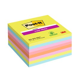 Blocco Post it  Super Sticky - 654-8SSRBW - 76 x 76 mm - colori assortiti -  450 fogli - Post it  - conf. 8 pezzi