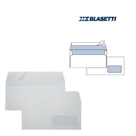 Busta Eco Strip Laser FSC - con finestra - adatta a stampa laser - 11 x23 cm - 90 gr - bianco - Blasetti - conf. 500 pezzi