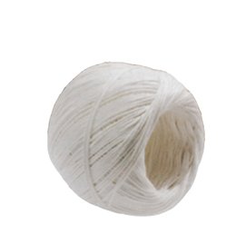 Rotolo di spago - diametro 1 mm - lunghezza 90 m - fibra naturale titolo 2/6 - 100 gr - finitura candido cerato - bianco - Viva - conf. 10 pezzi