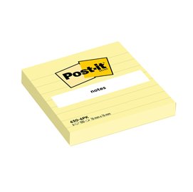 Blocco foglietti - 630-6PK - a righe - 76 x 76 mm - giallo Canary - 100 fogli - Post it