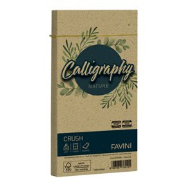 Busta Calligraphy Nature - 110 x 220 mm - 120 gr - verde oliva - Favini - conf. 25 pezzi