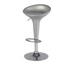 Sgabello Bar - in ABS e acciaio - H 55 / 78 cm - grigio - Serena Group