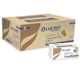 Asciugamani piegati a Z EcoNatural Plastic Free - Lucart - pacco da 198 pezzi