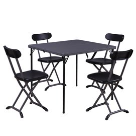 Set pranzo Horeca - pieghevole - antracite - Garden Friend - set 5 elementi