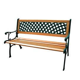 Panca da giardino Rombo - 74 x 52 x 125 cm - ghisa/legno - nero - Garden Friend